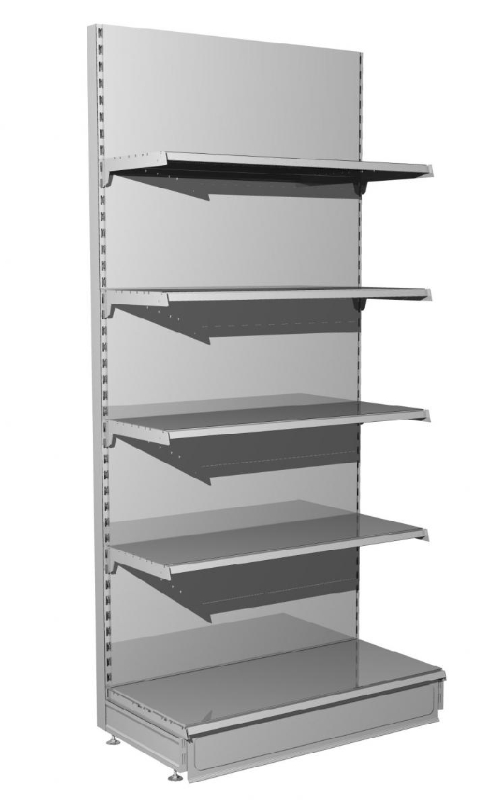 Wandregal H220 T47 cm mit Rückwand Glatt - Komplettset