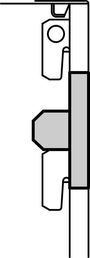 Aushebesicherung für Metallrückwände