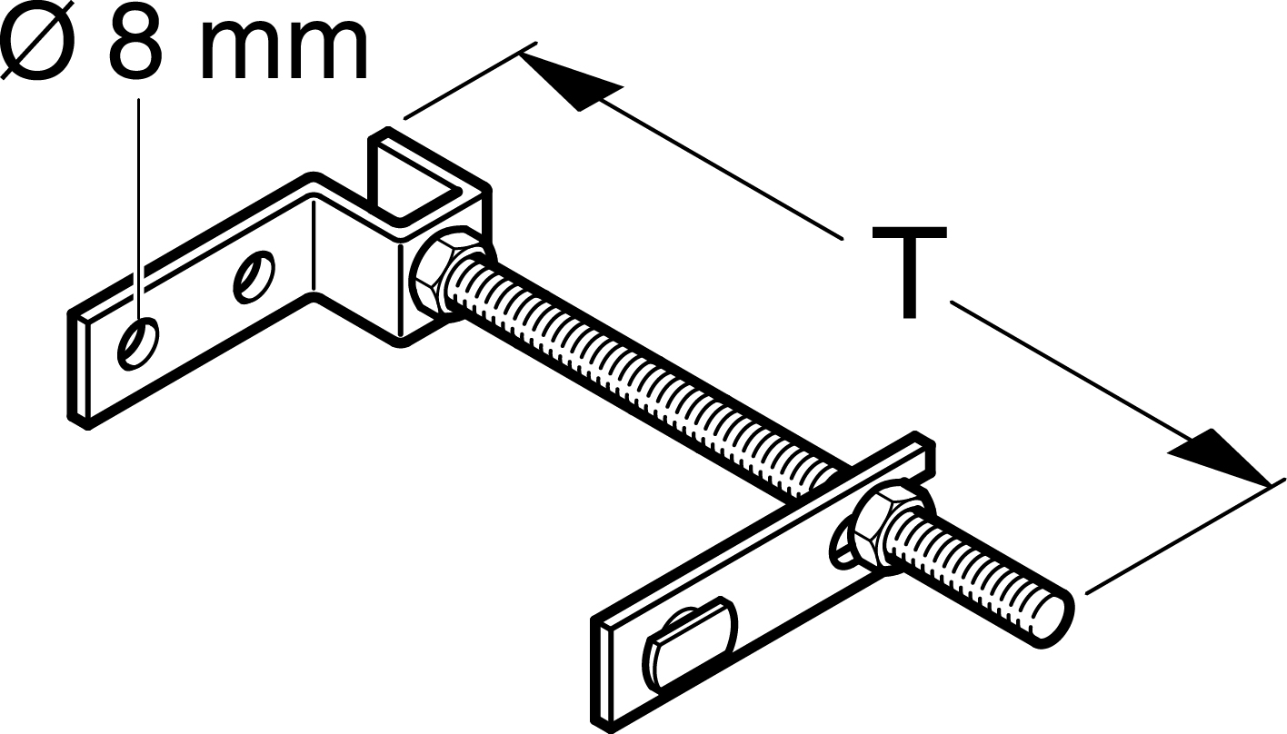 Wandbefestigung verstellbar L 30 cm